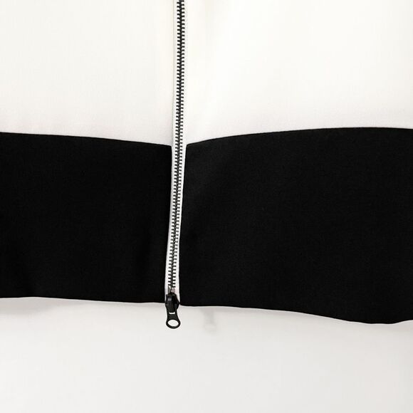 🟢Narciso Rodriguez Black Ivory Grey Color Block Pencil Mini Skirt Size 14 - Picture 3 of 9